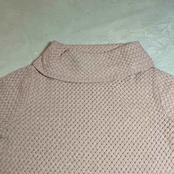 Dana Buchman Cowl Neck Basket Weave Knit Sweater Size Medium Cozy Casual Girly - Picture 3 of 7